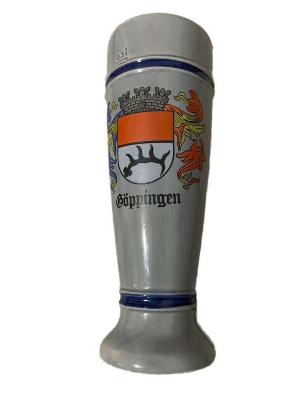 Staffel Stoneware Göppingen Coat of Arms Beer Stein 0.5L West Germany